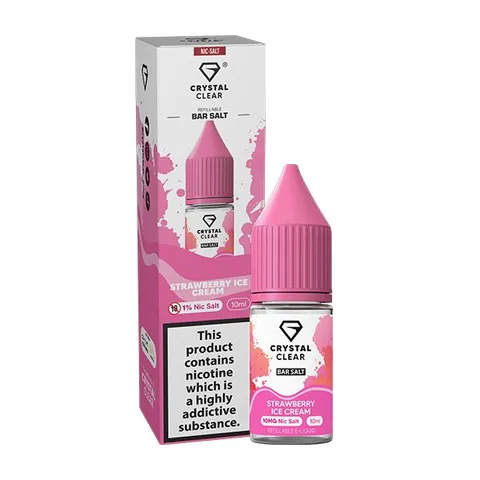 Strawberry Ice Cream Nic Salt E-Liquid by Crystal Clear Bar Salts 10ml