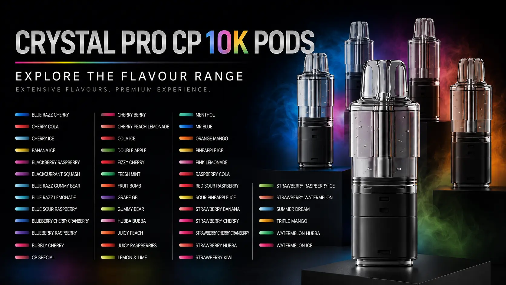 Crystal Pro CP 10K Pods Flavours