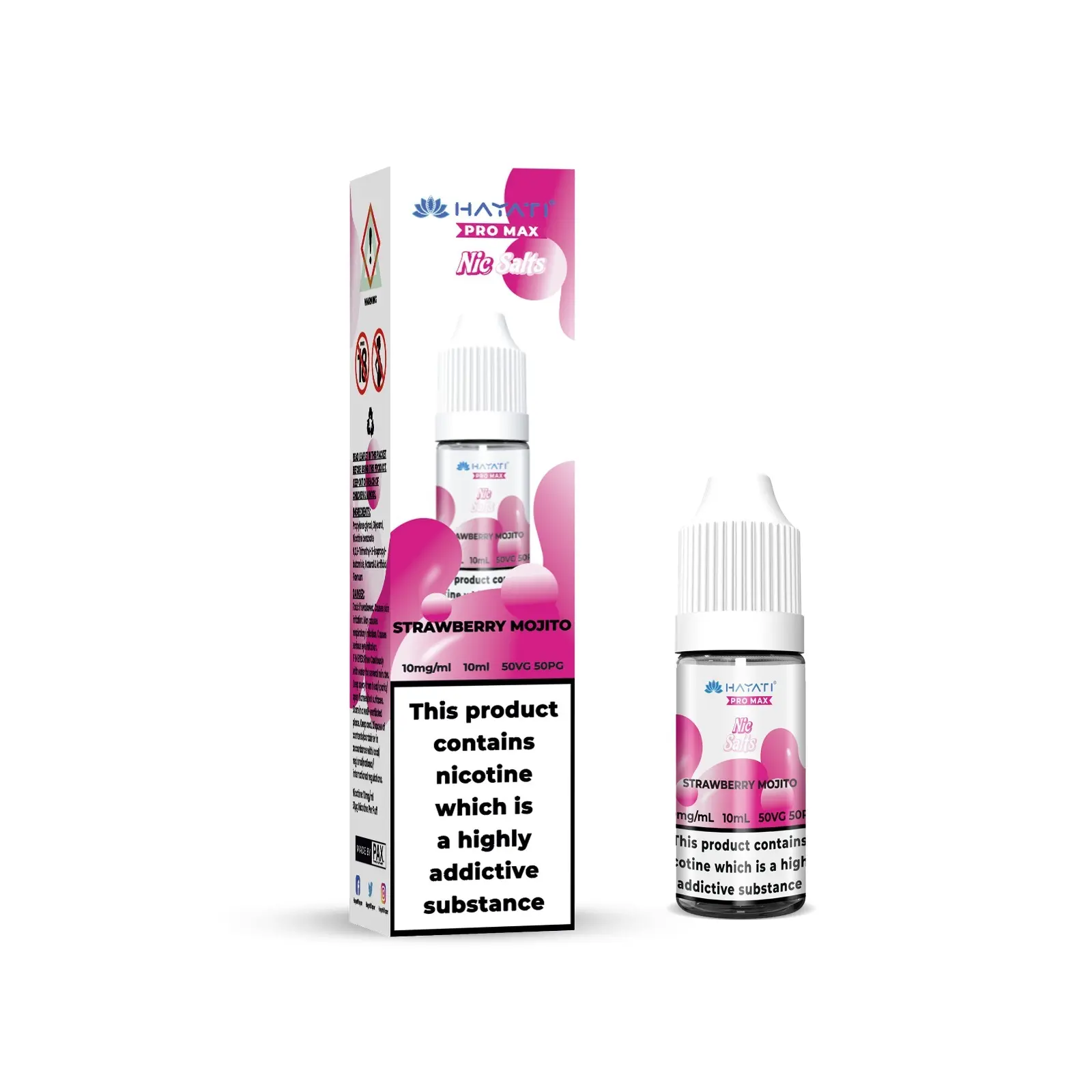  Strawberry Mojito Nic Salt E-liquid by Hayati Crystal Pro Max 10ml 