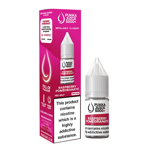  Raspberry Pomegranate Nic Salt E-Liquid by Pukka Juice 5000 10ml 