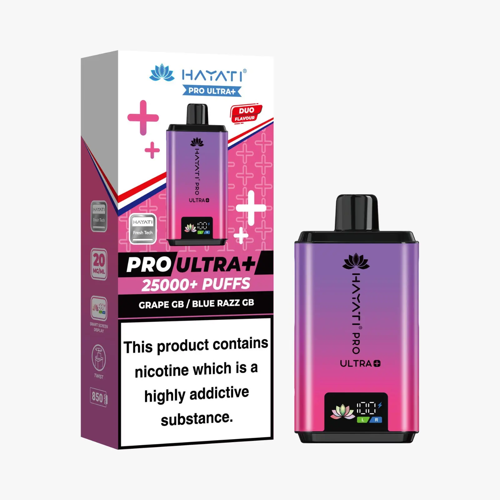 Hayati Pro Ultra Plus 25K - Grape GB / Blue Razz GB