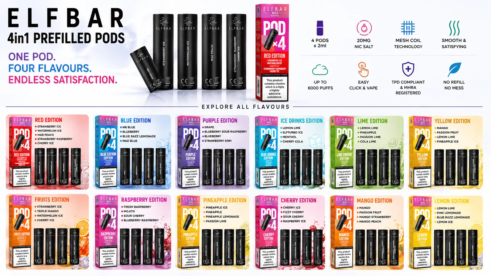 Elf Bar 4 in 1 Prefilled Pods