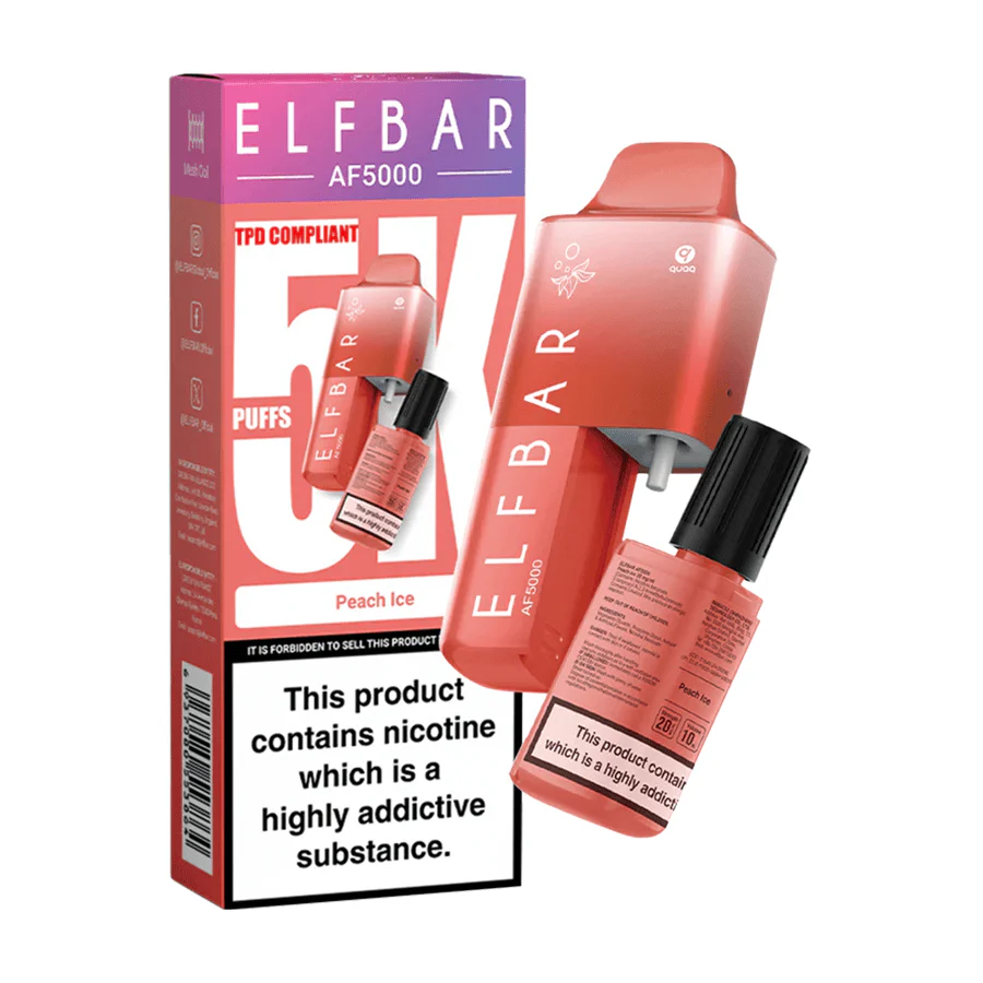 Peach Ice by Elf Bar AF5000 Disposable Pod Kit