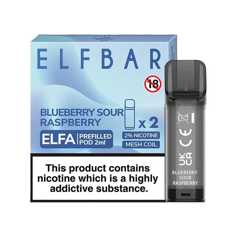 ELF BAR ELFA PRE-FILLED PODS (PACK OF 2) - Blueberry Sour Raspberry 
