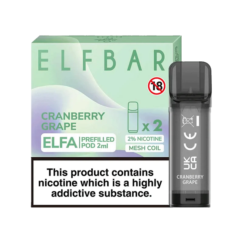  ELF BAR ELFA PRE-FILLED PODS (PACK OF 2) - Cranberry Grape 