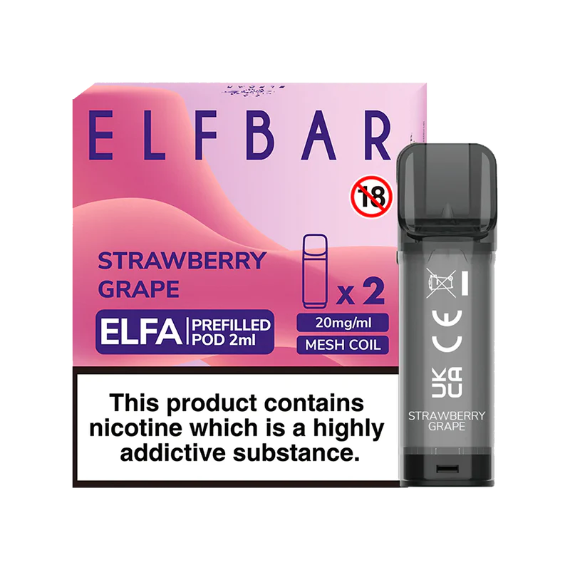  ELF BAR ELFA PRE-FILLED PODS (PACK OF 2) - Strawberry Grape 