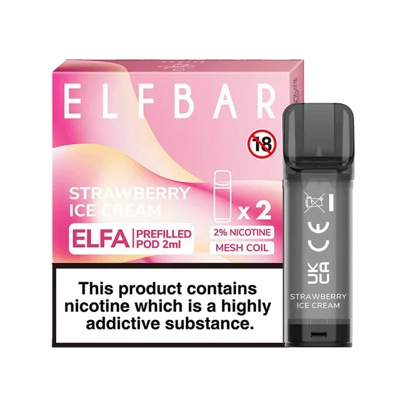 ELF BAR ELFA PRE-FILLED PODS (PACK OF 2) - Strawberry Ice Cream