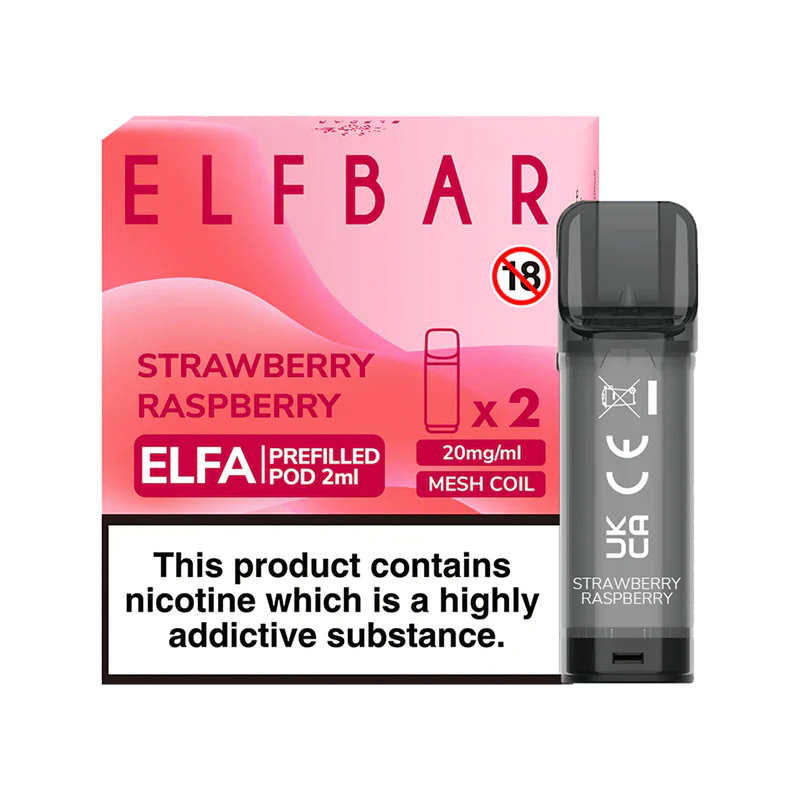  ELF BAR ELFA PRE-FILLED PODS (PACK OF 2) - Strawberry Raspberry 