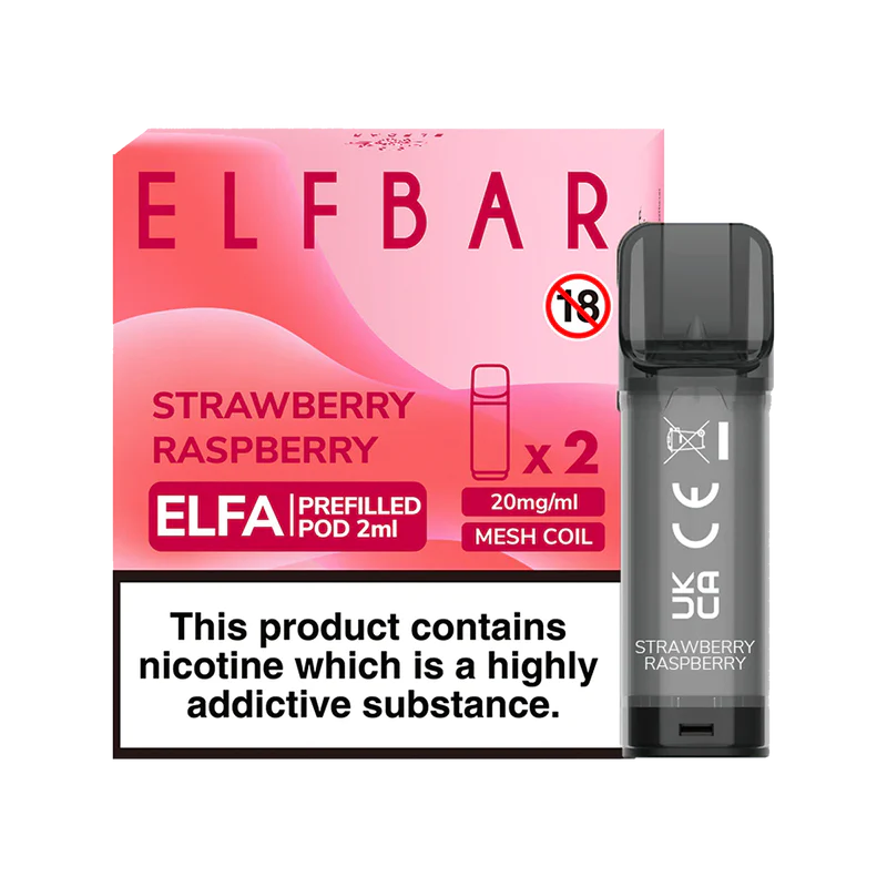 ELF BAR ELFA PRE-FILLED PODS (PACK OF 2) - Strawberry Raspberry