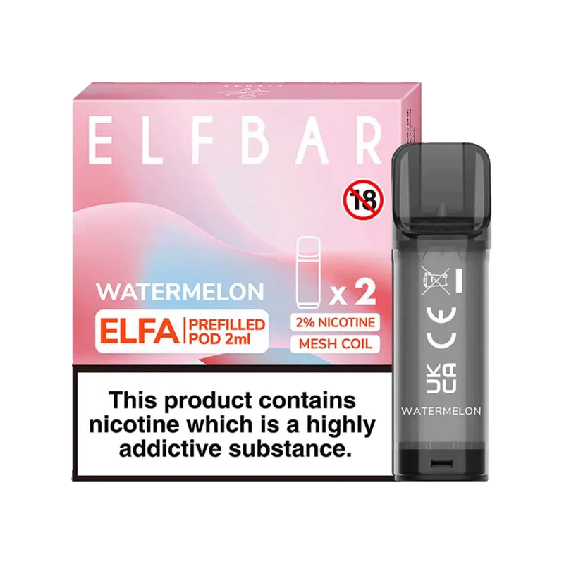 ELF BAR ELFA PRE-FILLED PODS (PACK OF 2) - Watermelon Disposable Vapes