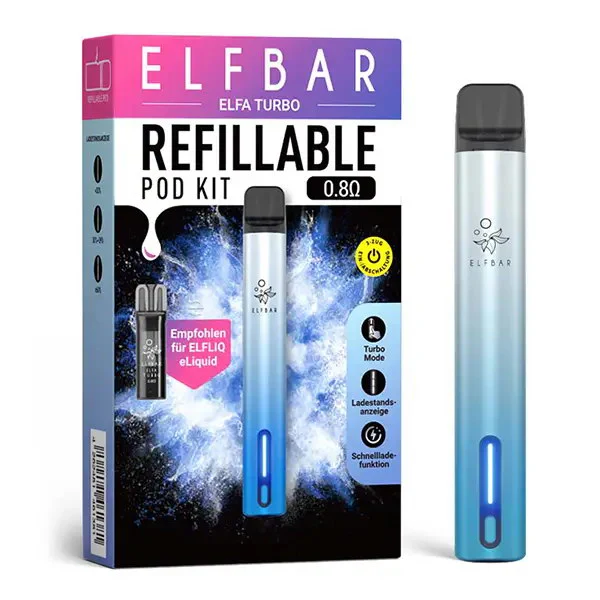 Elfliq Elfa Turbo Refillable Vape Kit | Aurora Cyan