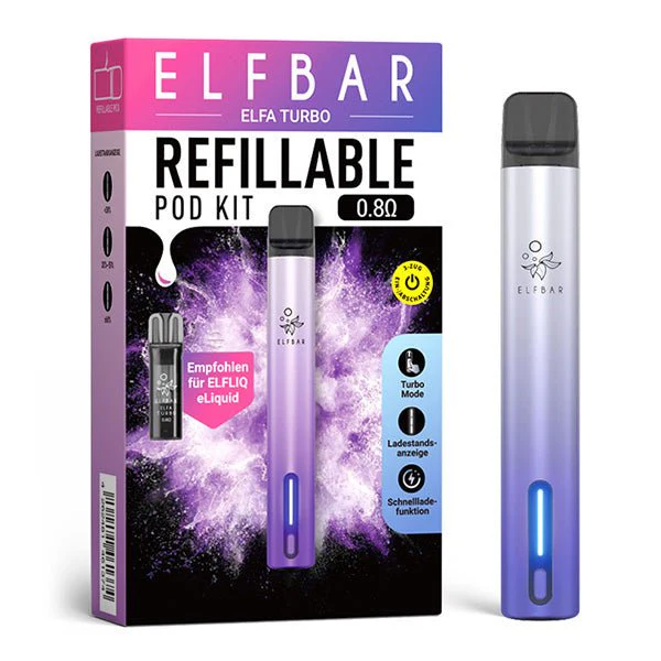 Elfliq Elfa Turbo Refillable Vape Kit | Aurora Purple