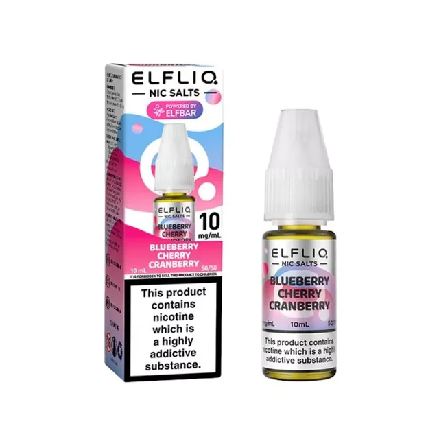 Blueberry Cherry Cranberry  Nic Salt E-Liquid by Elf Bar Elfliq Salts 10ml