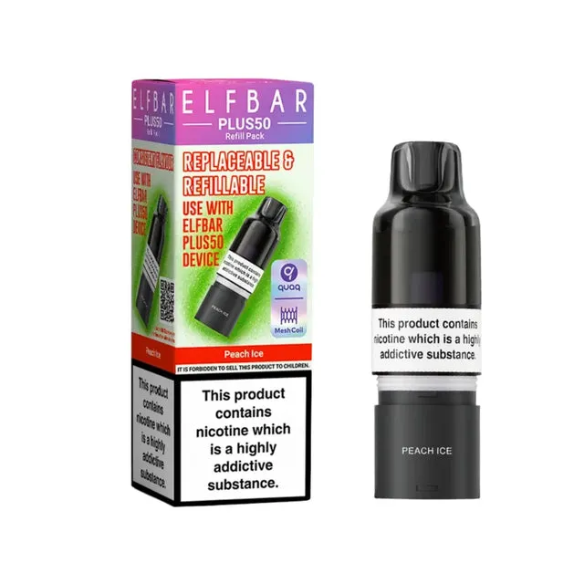 Peach Ice Elf Bar Plus 50 Prefilled Pods