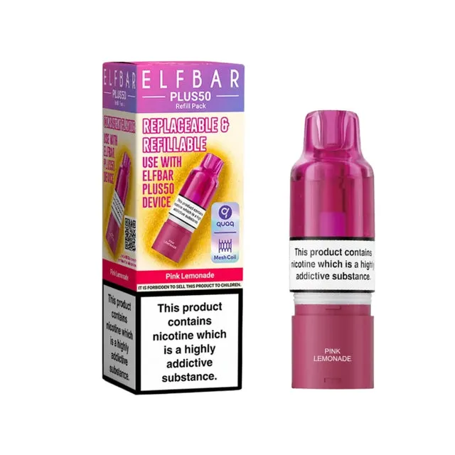 Pink Lemonade Elf Bar Plus 50 Prefilled Pods