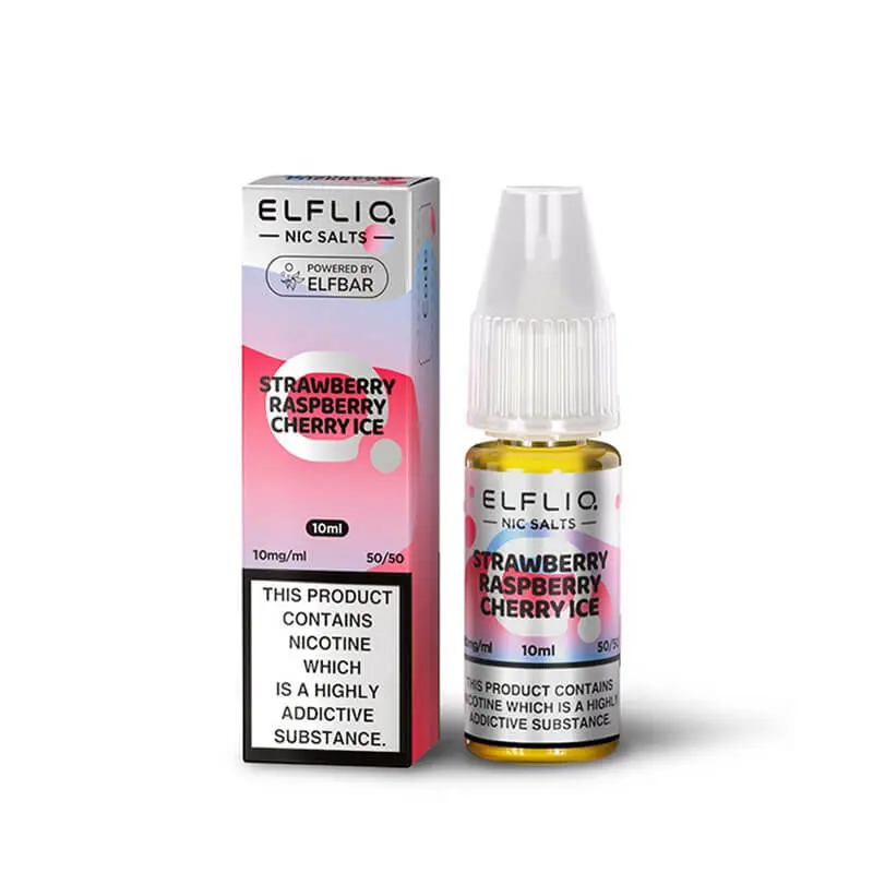 Strawberry Raspberry Cherry Ice Nic Salt E-Liquid by Elf Bar Elfliq Salts 10ml | 5mg