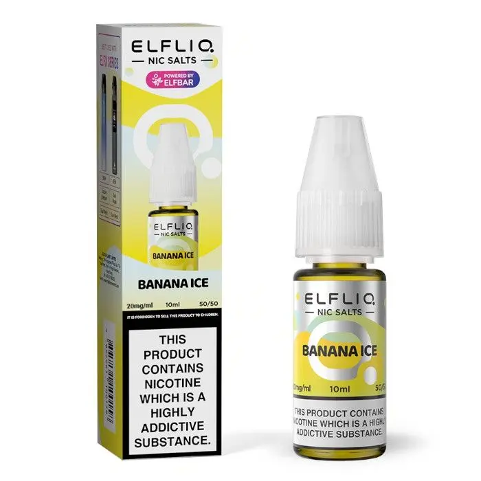  Banana Ice Nic Salt E-Liquid by Elf Bar Elfliq Salts 10ml 