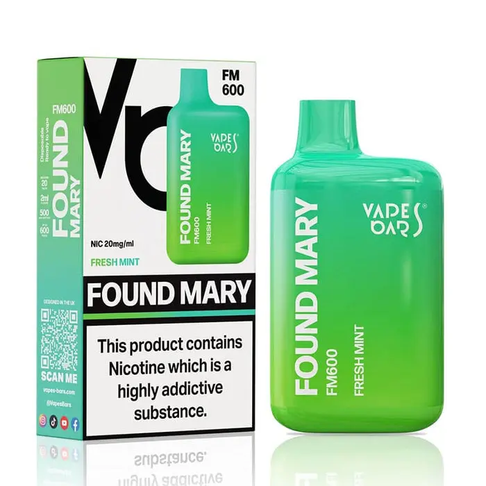  Found Mary FM600 Disposable Vape - Fresh Mint - 20mg 