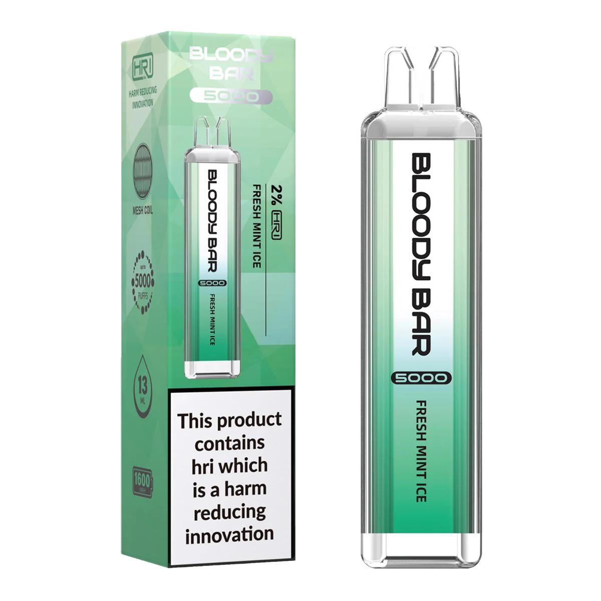  Fresh Mint Ice Bloody Bar 5000 Puffs Disposable Vape 