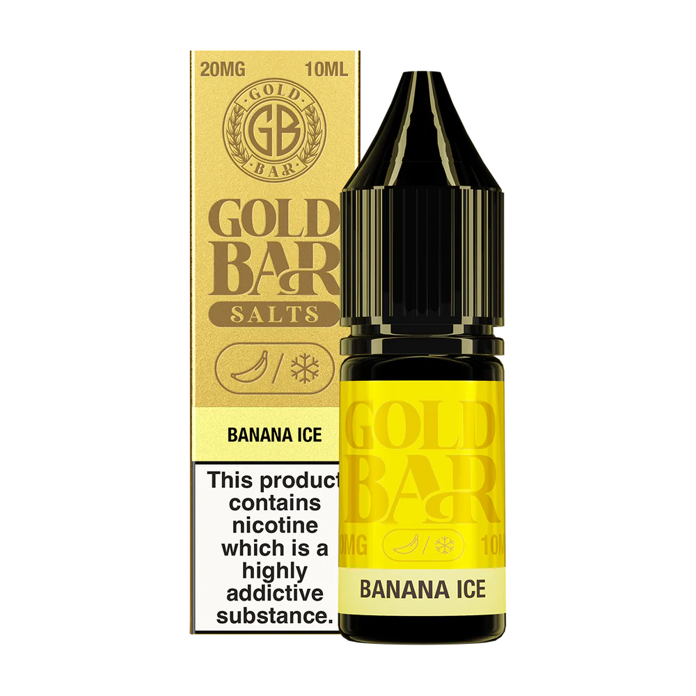 Banana Ice Nic Salt E-Liquid by Gold Bar 10ml