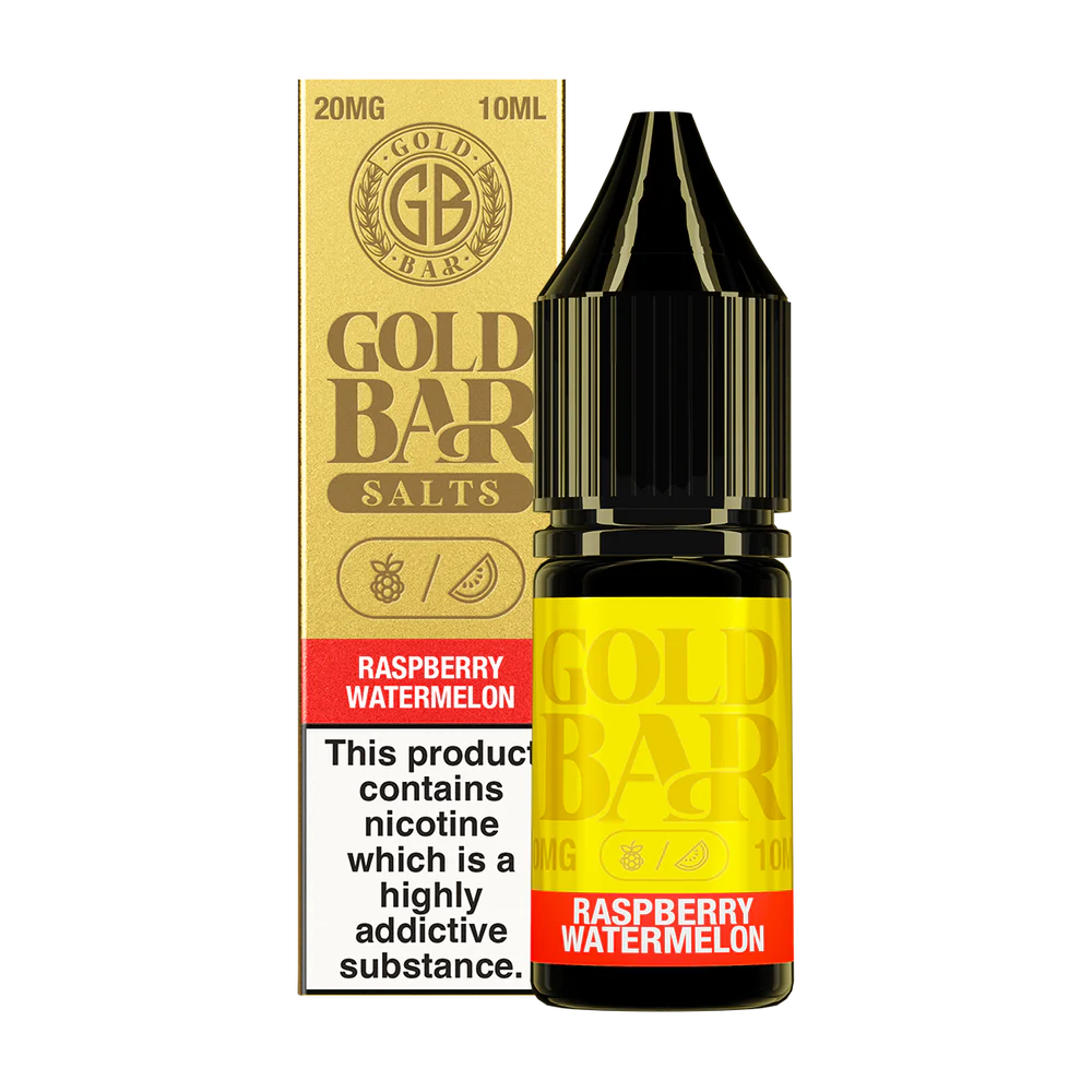 Raspberry Watermelon Nic Salt E-Liquid by Gold Bar 10ml