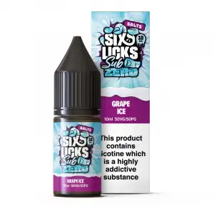 Grape Ice Nic Salt E-Liquid by Six Licks Sub Zero Salts 10ml