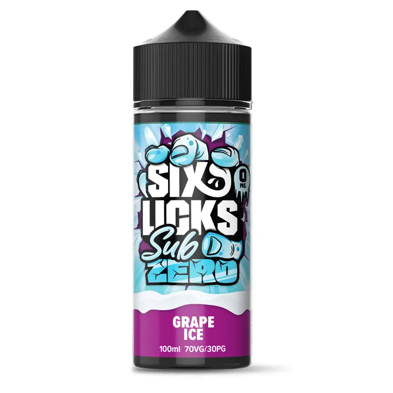 Six Licks Sub Zero Eliquid - Grape Ice - 100ml