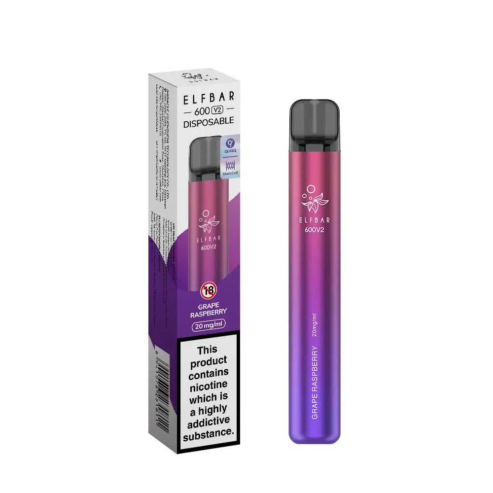 Grape Raspberry | Elf Bar 600 V2 Disposable Vape 20mg