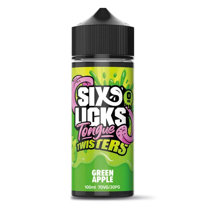  Six Licks Eliquid - Tongue Twisters Green Apple - 100ml 