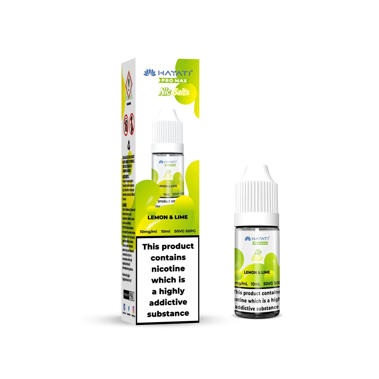 Lemon Lime Nic Salt E-liquid by Hayati Crystal Pro Max 10ml