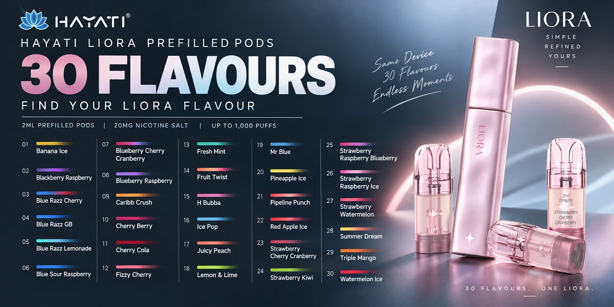 Hayati Lliora Pods Flavour Options