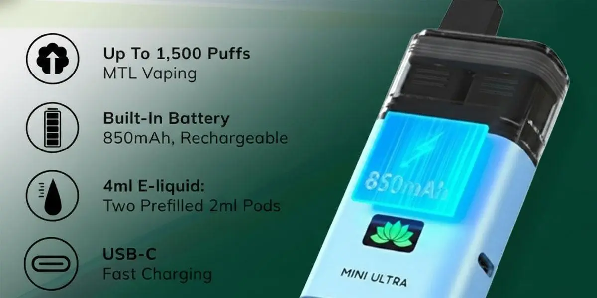 Hayati Mini Ultra 1500 Puffs Kit Key features