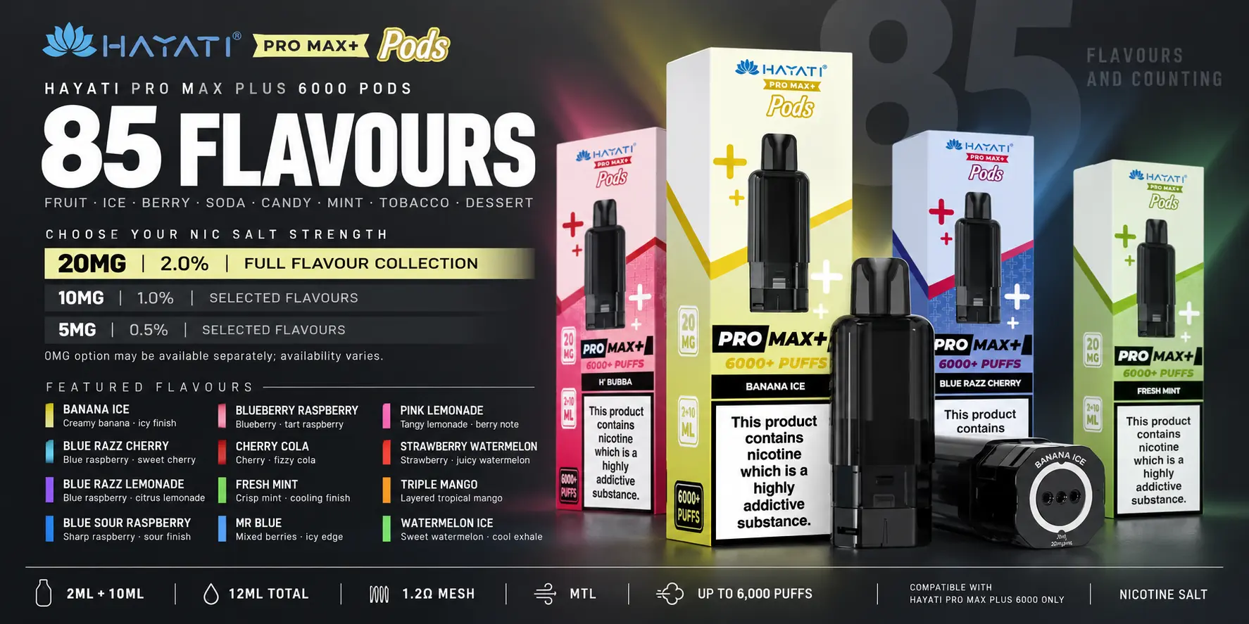 Hayati Pro Max Plus Pods Flavours