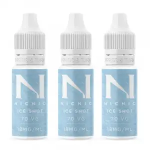 10 x 10ml Nic Nic Ice Cool Nicotine Shots - 18mg/ml - 70VG/30PG
