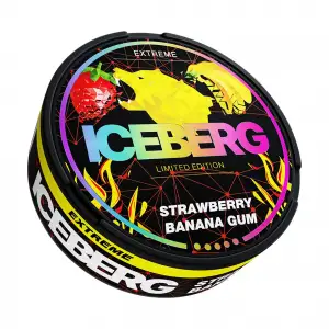 Strawberry Banana Gum Nicotine Pouches by Ice Berg 150mg/g