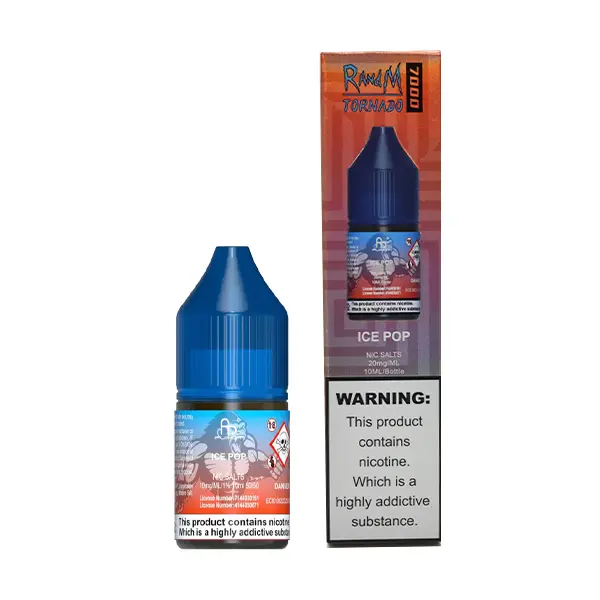 Ice Pop Nic Salt E-Liquid R and M Tornado Salts By Fumot 10ml