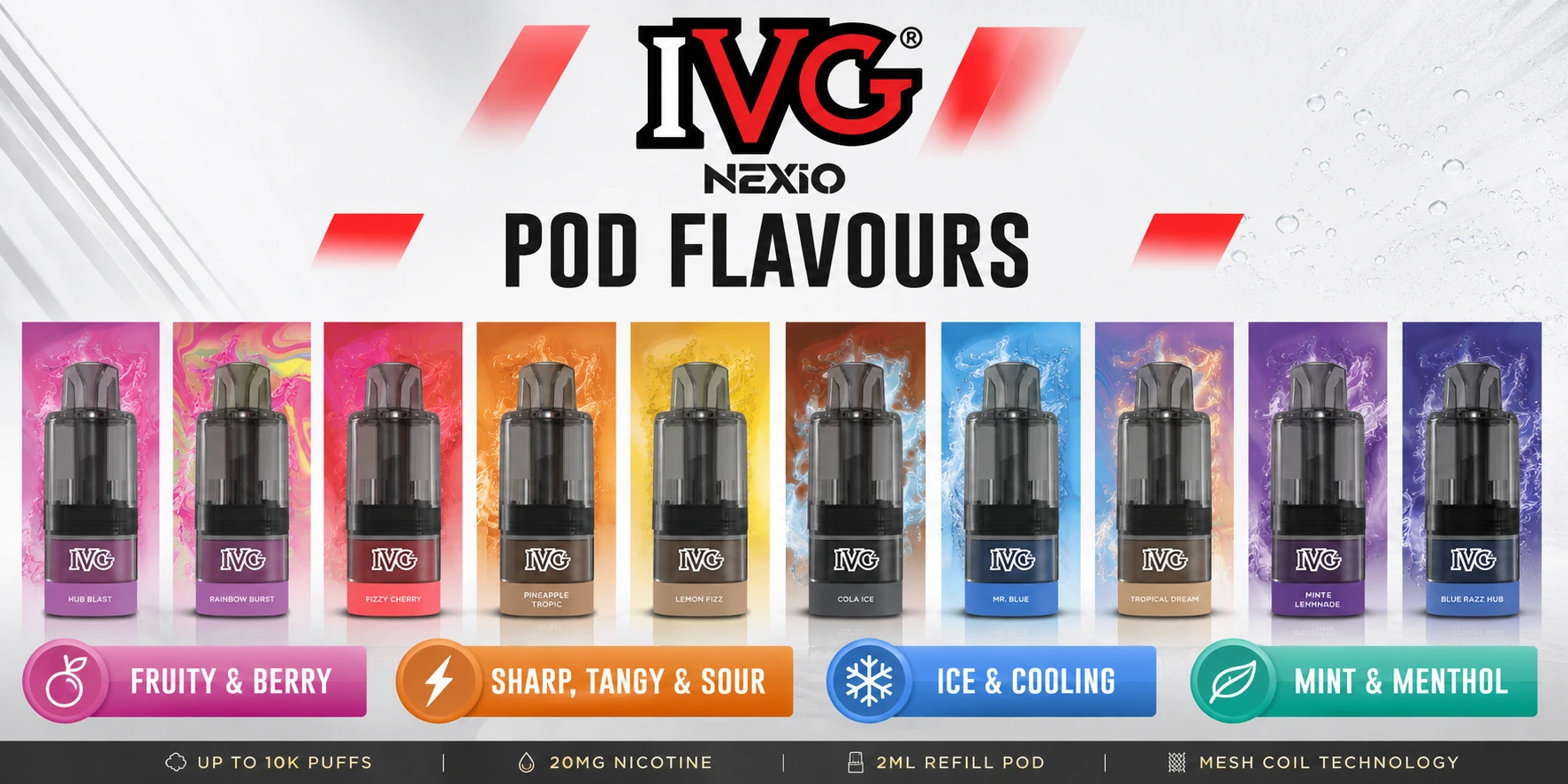 IVG Nexio Refill Pod Flavours