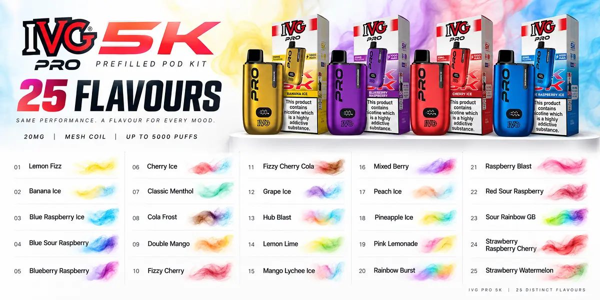 IVG Pro 5K Flavours