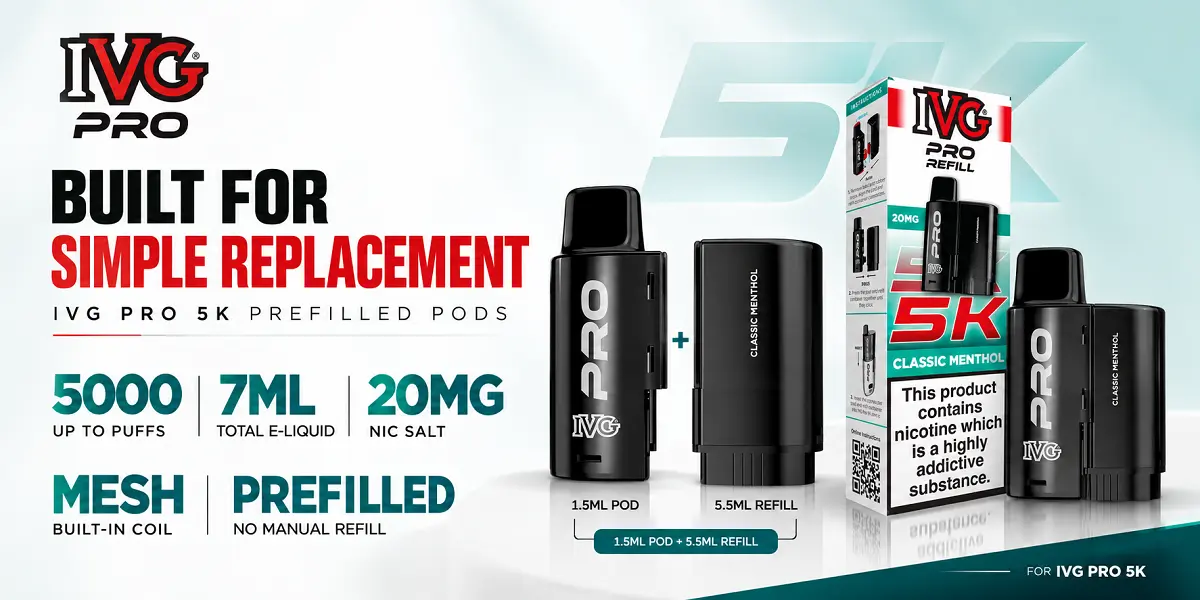 IVG Pro 5K Pods Specifications