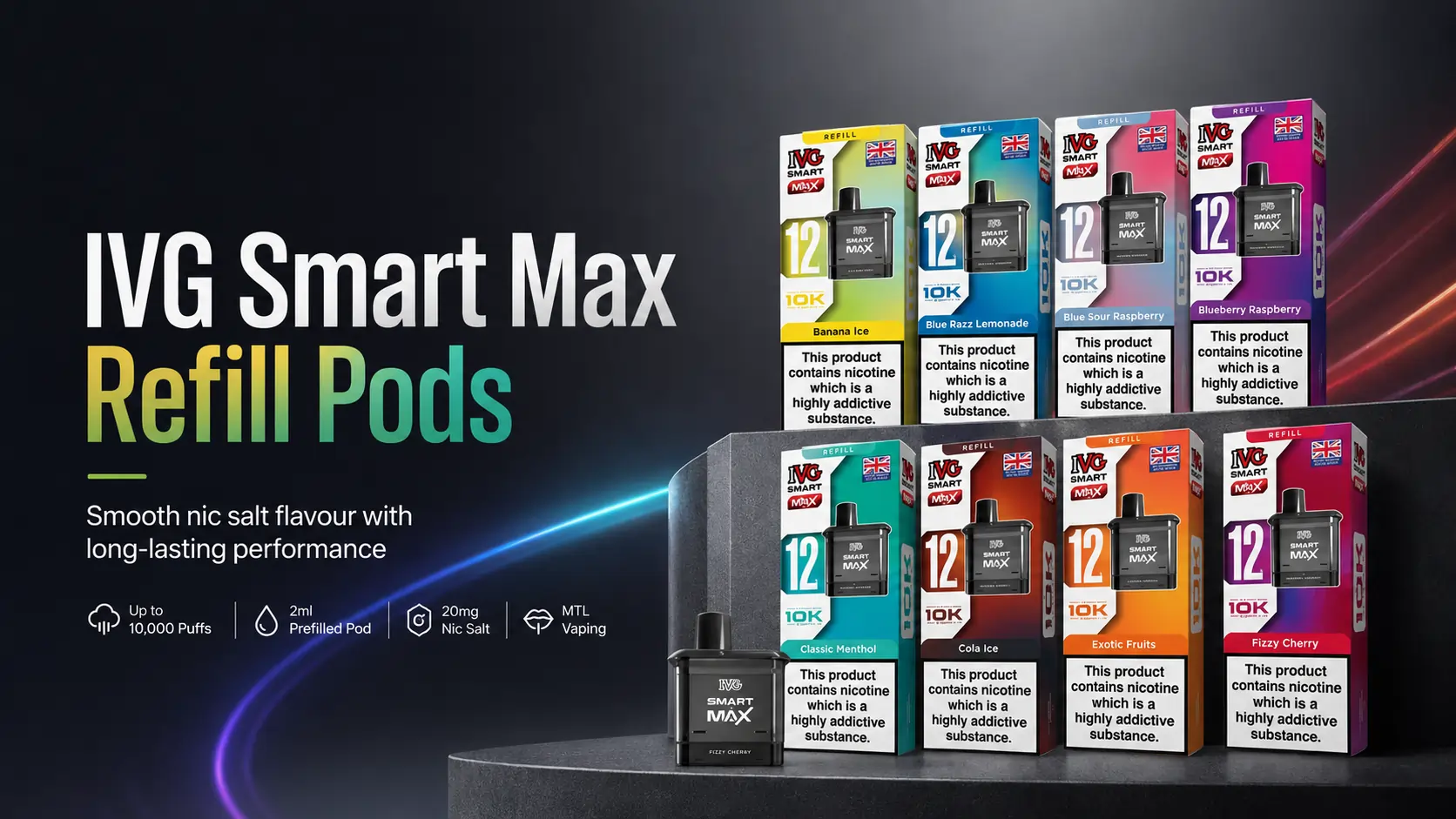 IVG Smart Max Pods Key Specifications