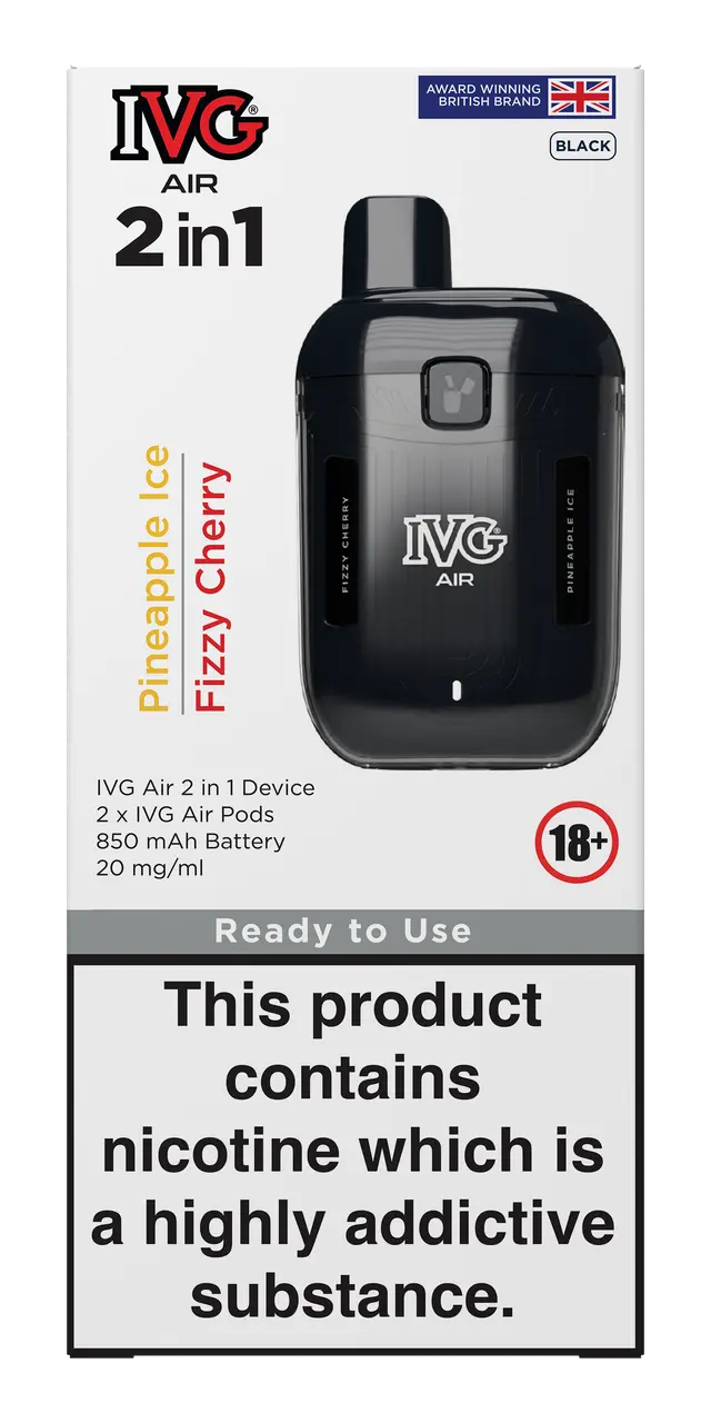 Black(2 in 1)IVG Air 2 in 1  Starter Kits & Pods
