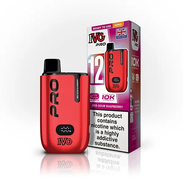 Red Sour Raspberry IVG PRO 12 Pod Kit | 10mg