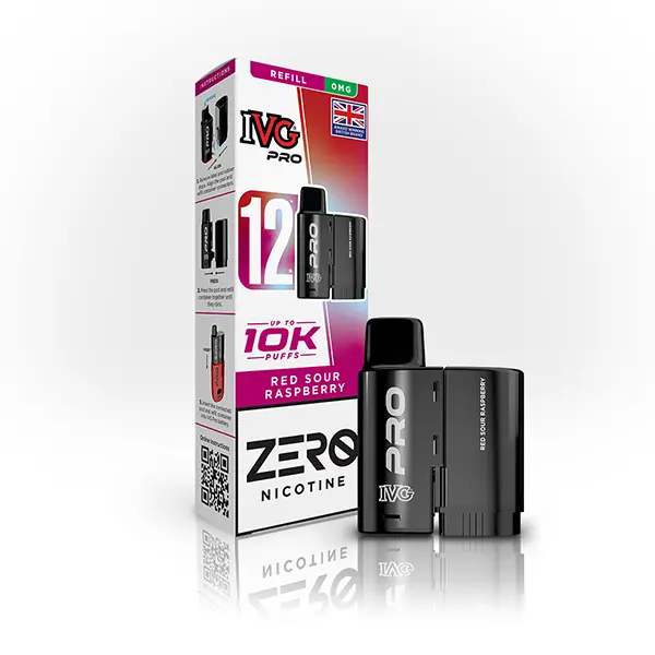 Red Sour Raspberry IVG Pro 12 Prefilled Pod | 0mg