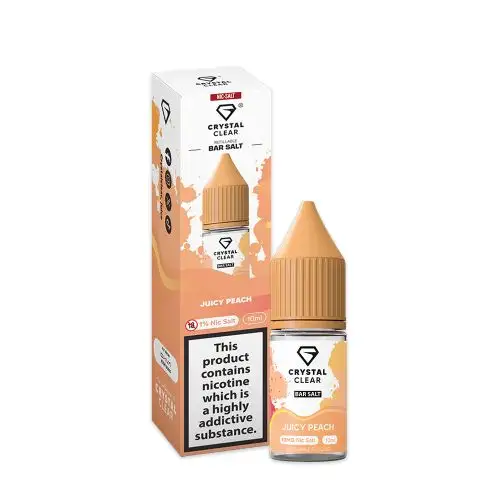 Juicy Peach Nic Salt E-Liquid by Crystal Clear Bar Salts 10ml