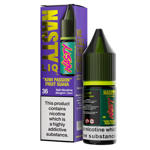 Kiwi Passionfruit Guava Nic Salt E-Liquid by Nasty Liq Salts 10ml