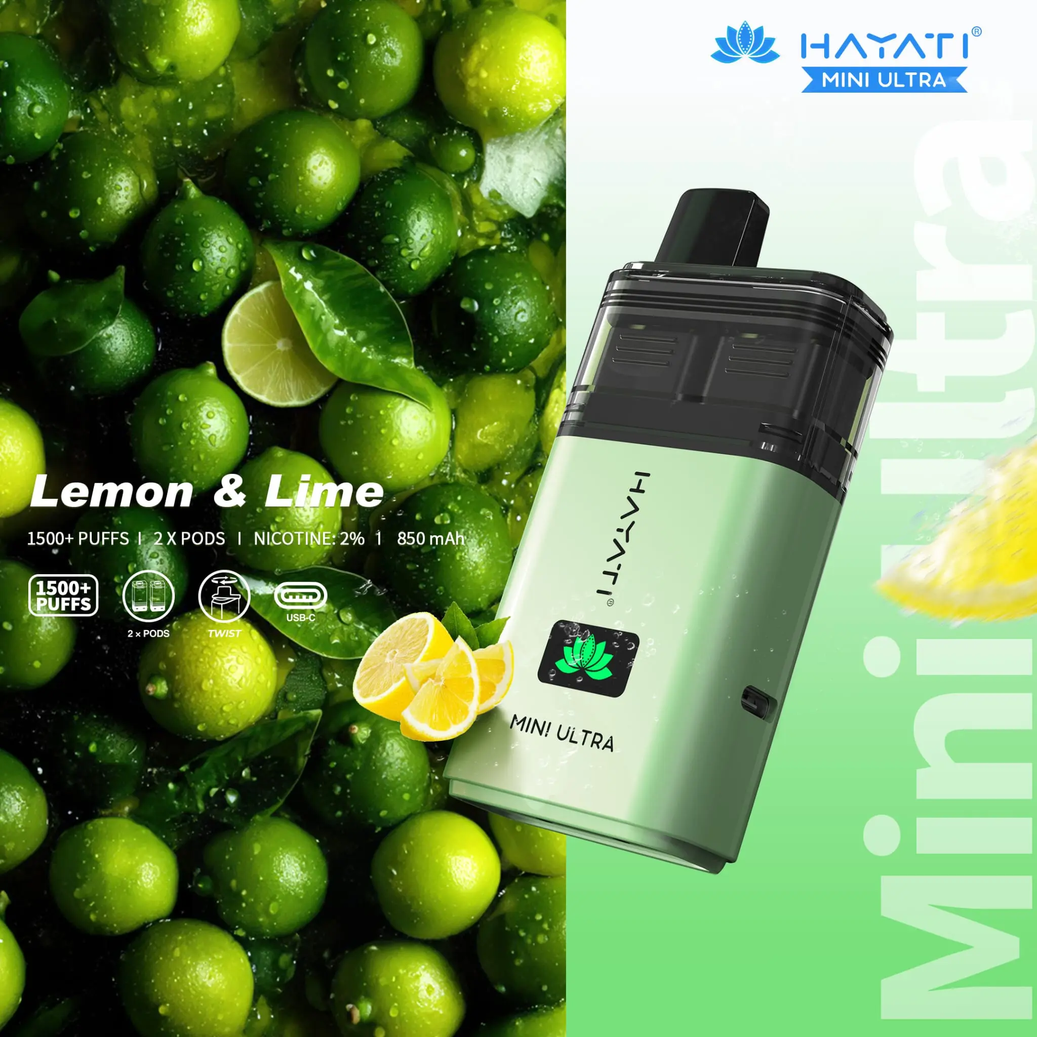  Lemon & Lime Hayati Mini Ultra Disposable Vape 