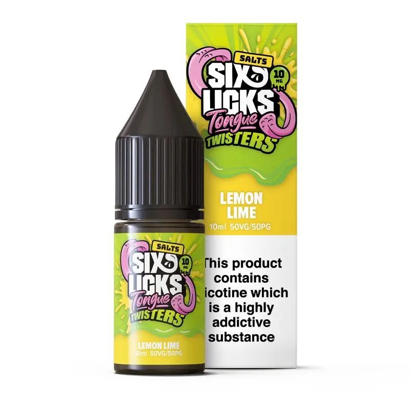 Lemon Lime Nic Salt E-Liquid by Six Licks Tongue Twisters Salts 10ml