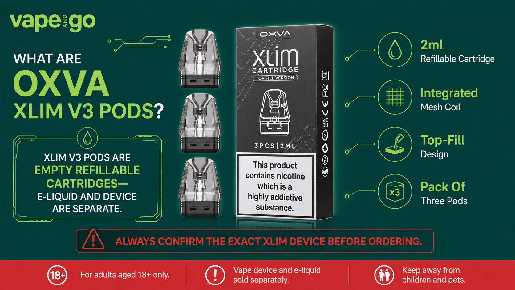 OXVA Xlim V3 replacement pods