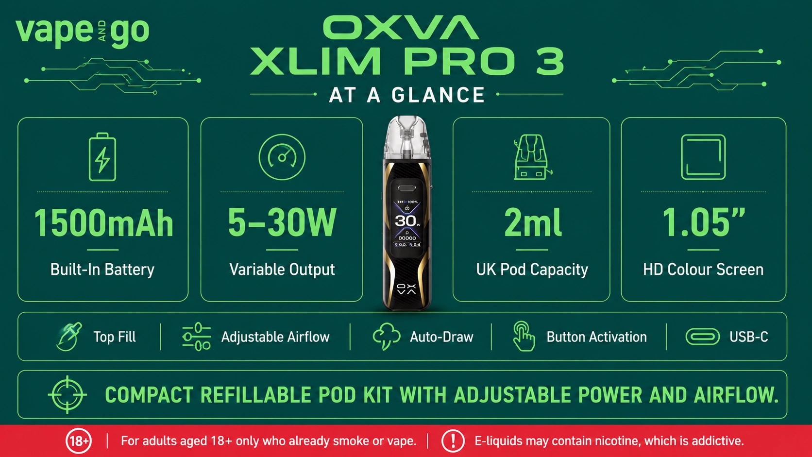 OXVA Xlim Pro 3 vape kit