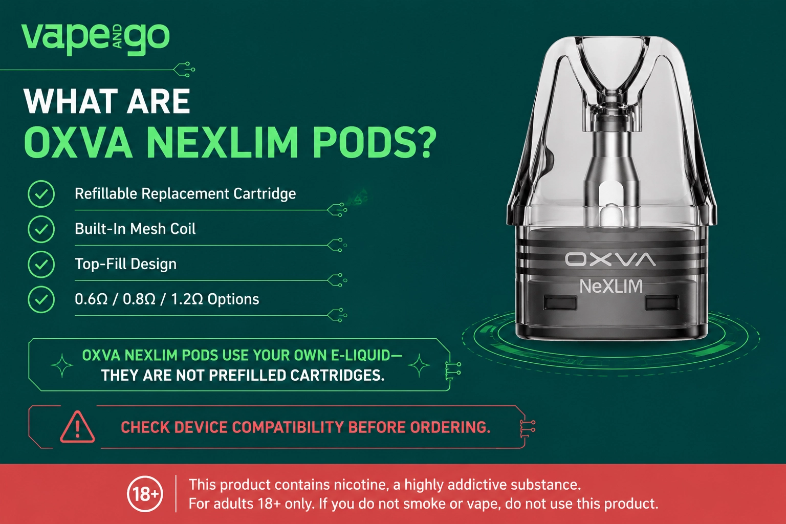 OXVA Nexlim replacement pods